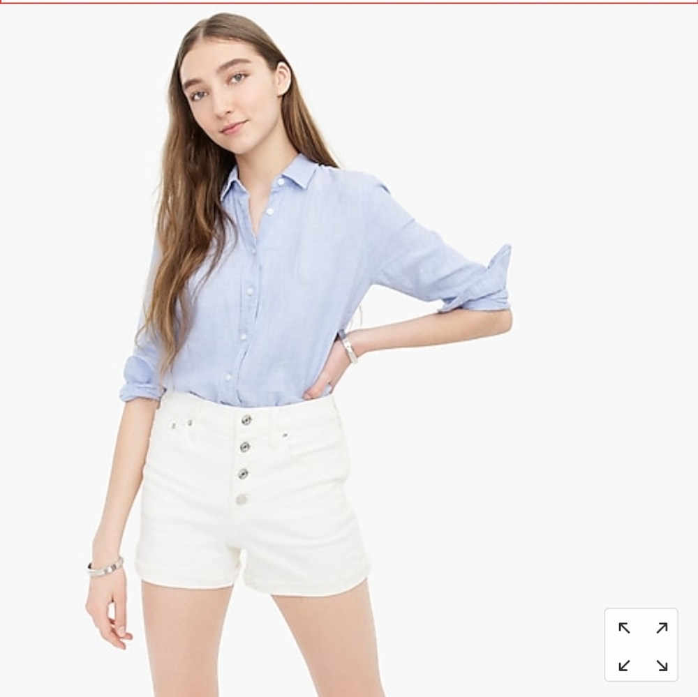 J.Crew White Button-up Shorts Size 35 NWT